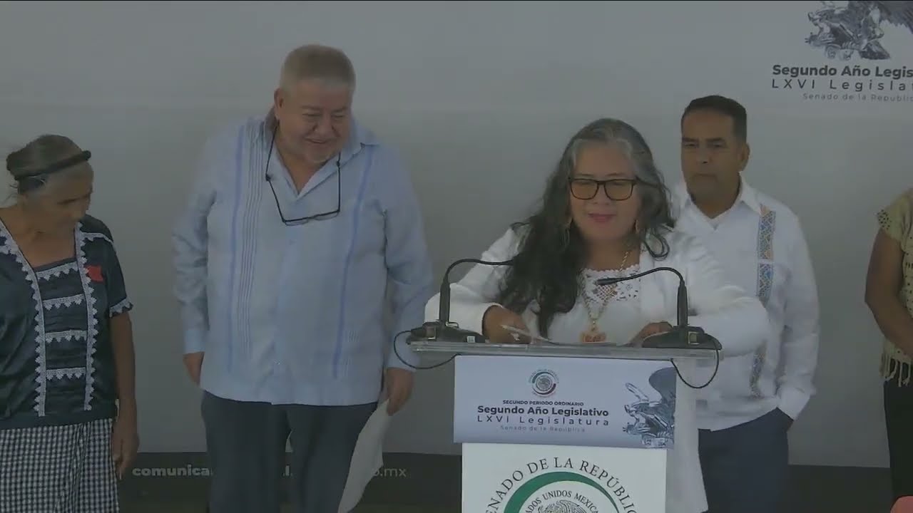 Conferencia de prensa de la senadora Luisa Cortés García, del Grupo Parlamentario de Morena