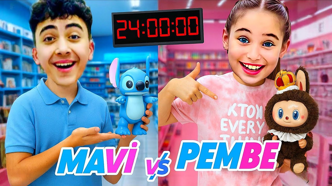 ELİF SİNEM VE ABİSİ TEK RENK KIRTASİYE ALIŞVERİŞİ ‼️ MAVİ PEMBE KIRTASİYE SEPETE AT !! 