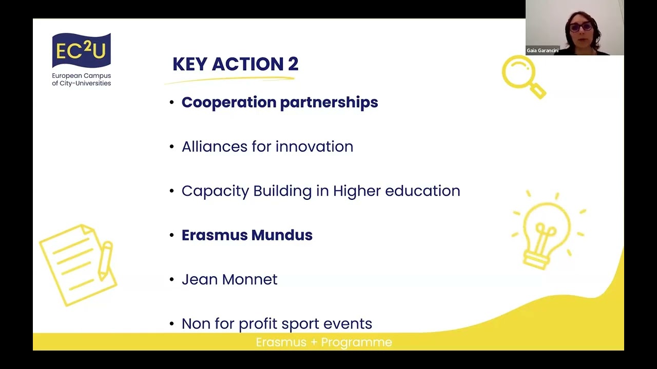 Erasmus KA2 opportunities - EC2U Webinar