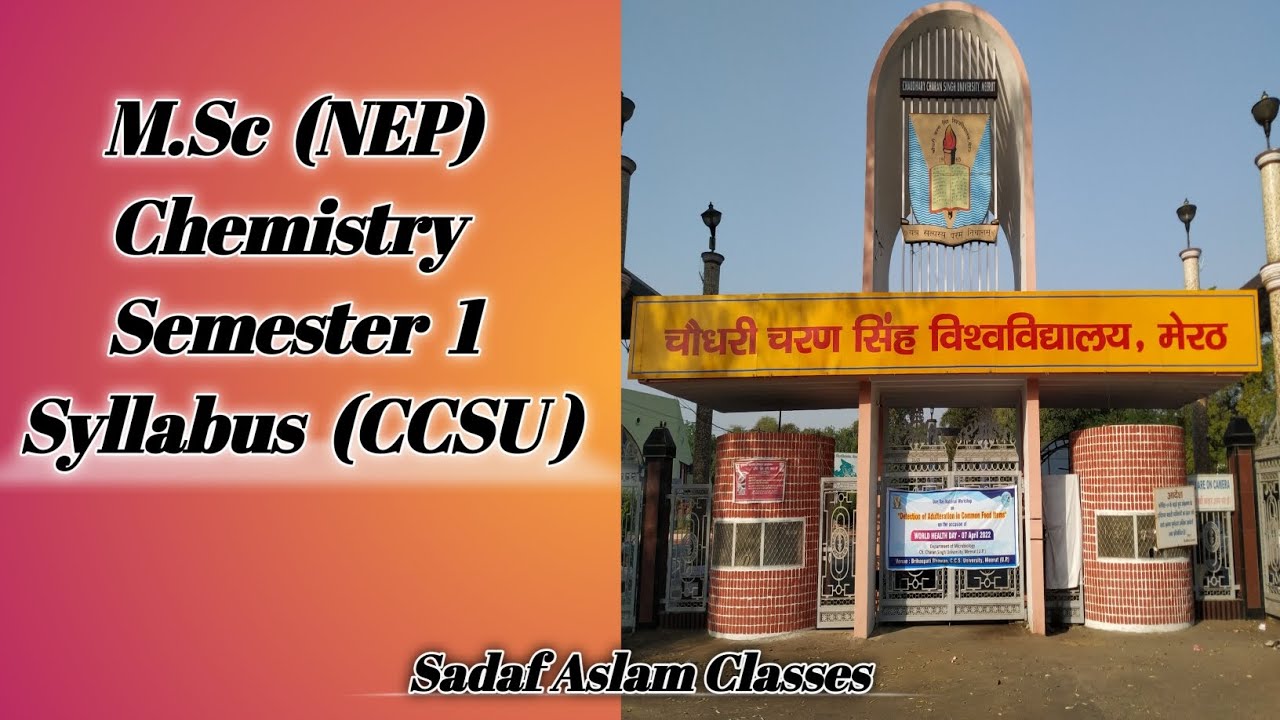 CCSU M.Sc Chemistry NEP Syllabus 1st Semester  🔥 | Full Details