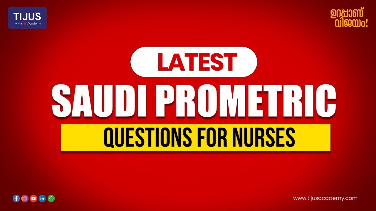 ✅ Latest Saudi Prometric Questions for Nurses | Premier Prometric Coaching Centre Kerala
