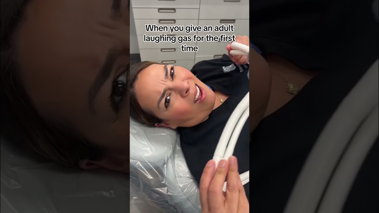 What happens when you give an adult laughing gas #nitrousoxide #dentalhygienist #dentalanxiety
