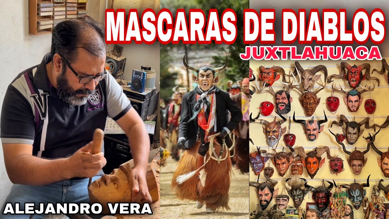 Así se hacen las MASCARAS DE DIABLO en JUXTLAHUACA, Oaxaca