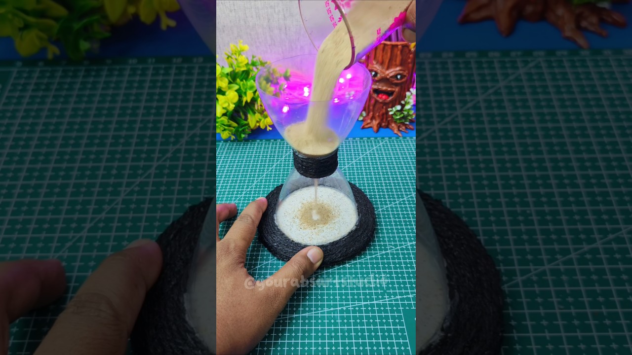 Diy home decor sand timer 🕛 from plastic bottles || #shorts #youtubeshorts #trending #diy #craft