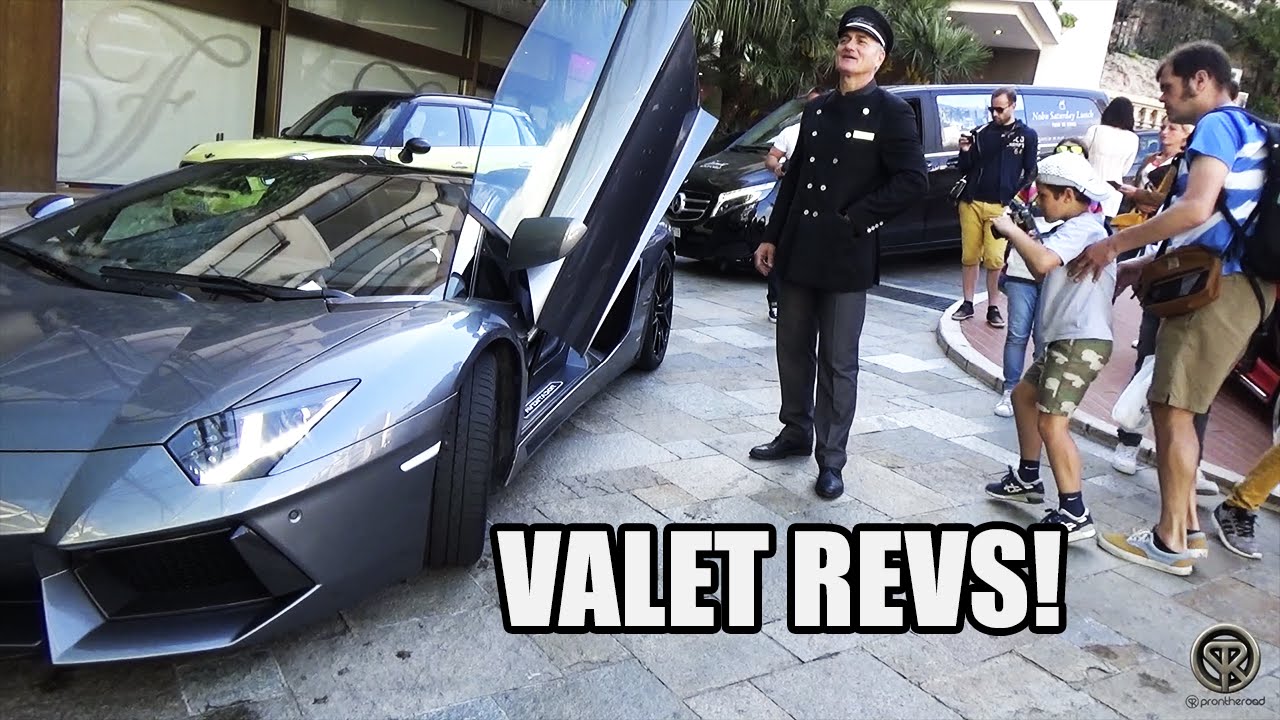 Valet Revving a Lamborghini Aventador in Monaco!