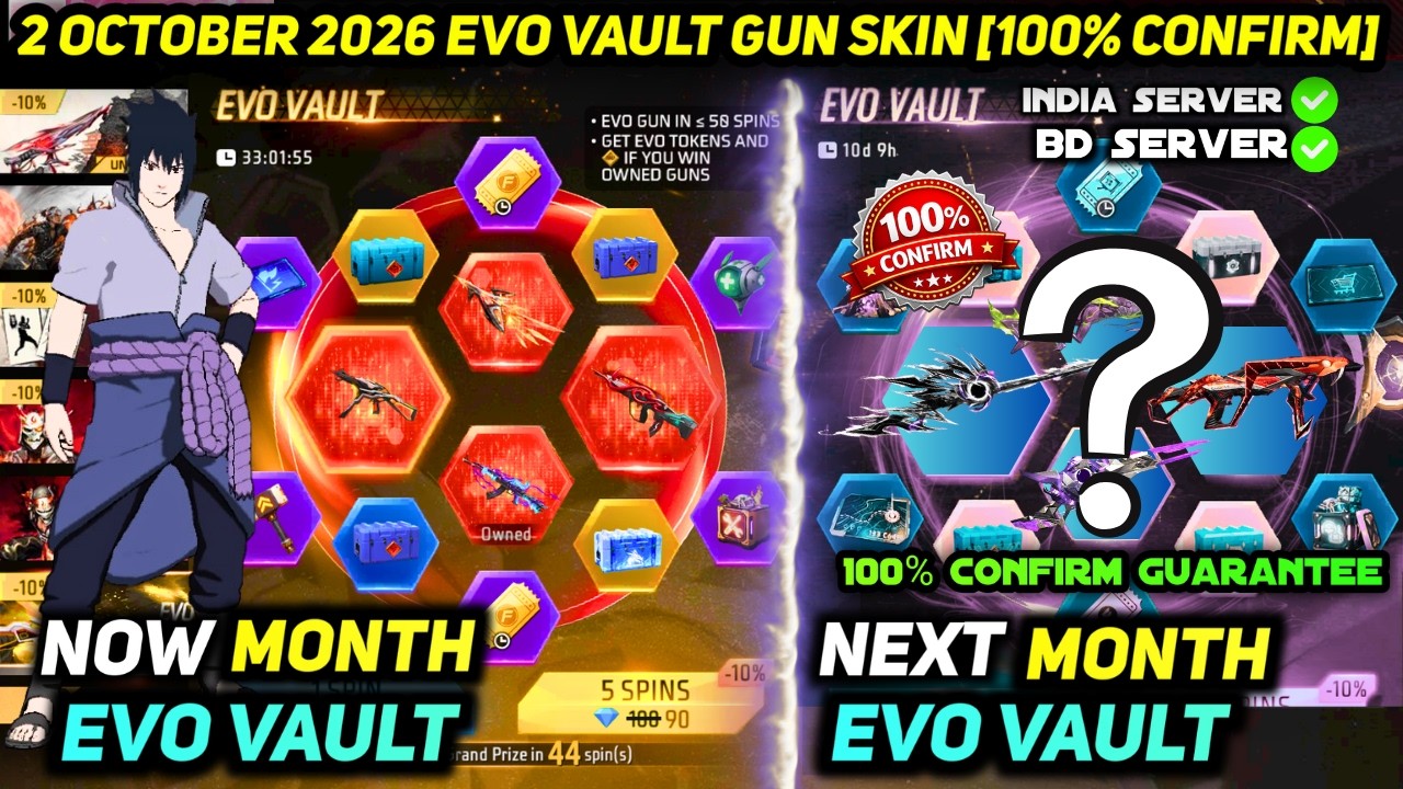 NEXT EVO VAULT OCTOBER MONTH 2026 FREE FIRE | NEW 2 OCTOBER EVENT EVO GUN SKIN 100% *CONFIRM*