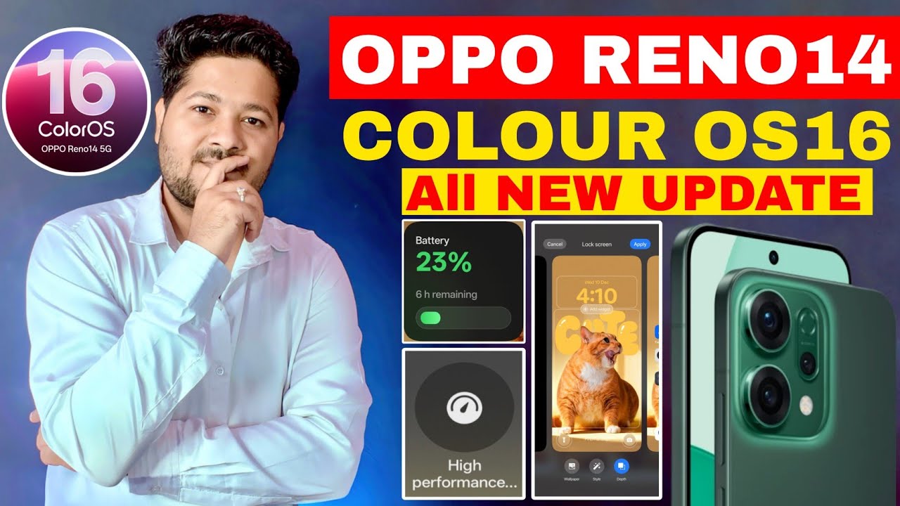 Oppo Reno14 colour os16 original update full New experience 