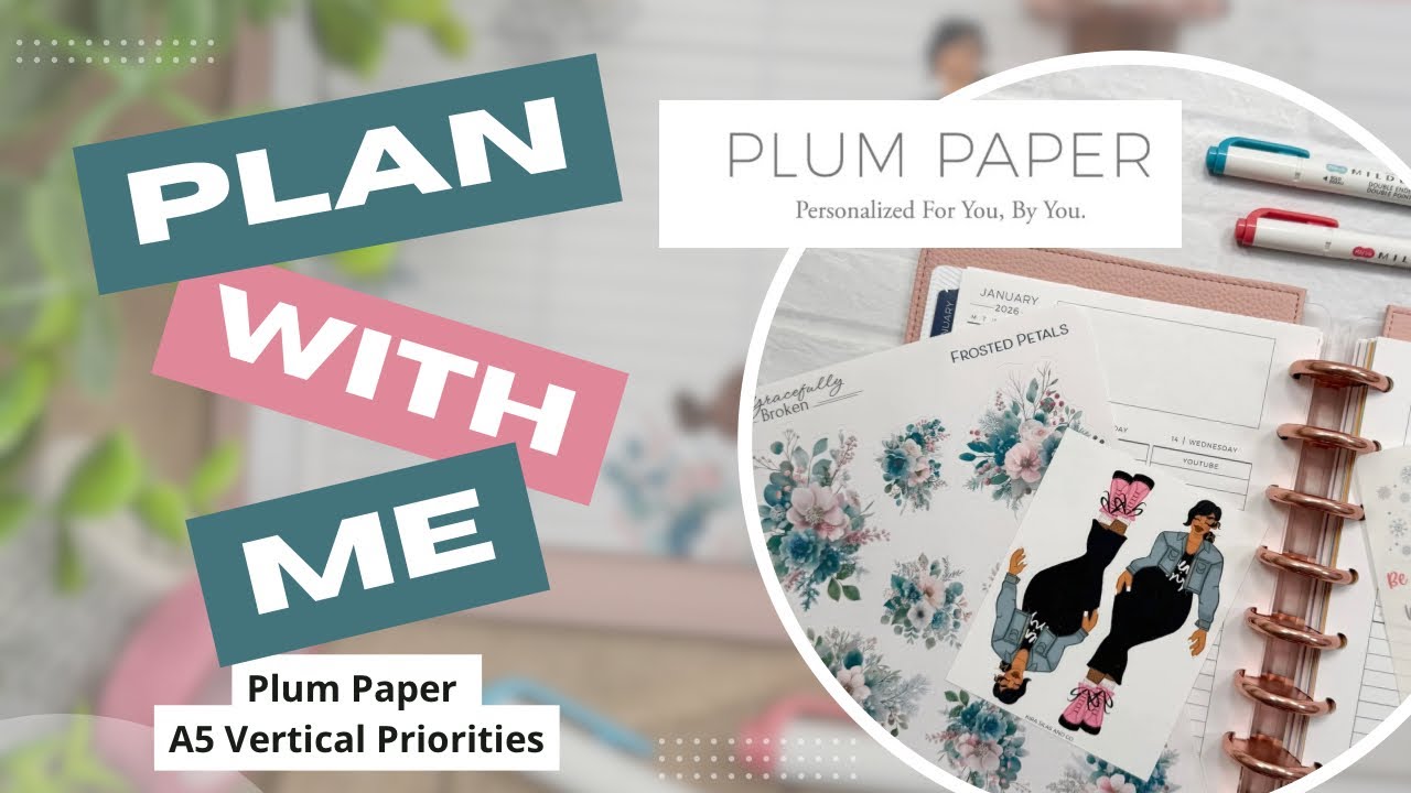 🌸 PLAN WITH ME 🌸 Plum Paper Vertical Priorities | Plum Paper Planner | A5 Planner | 01/12/26