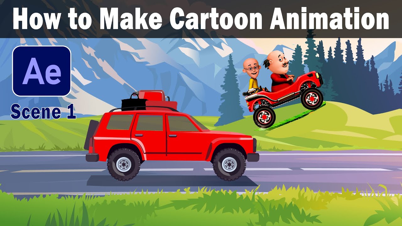Make Cartoon Animation in After Effects | Smooth Car Moving Tutorial