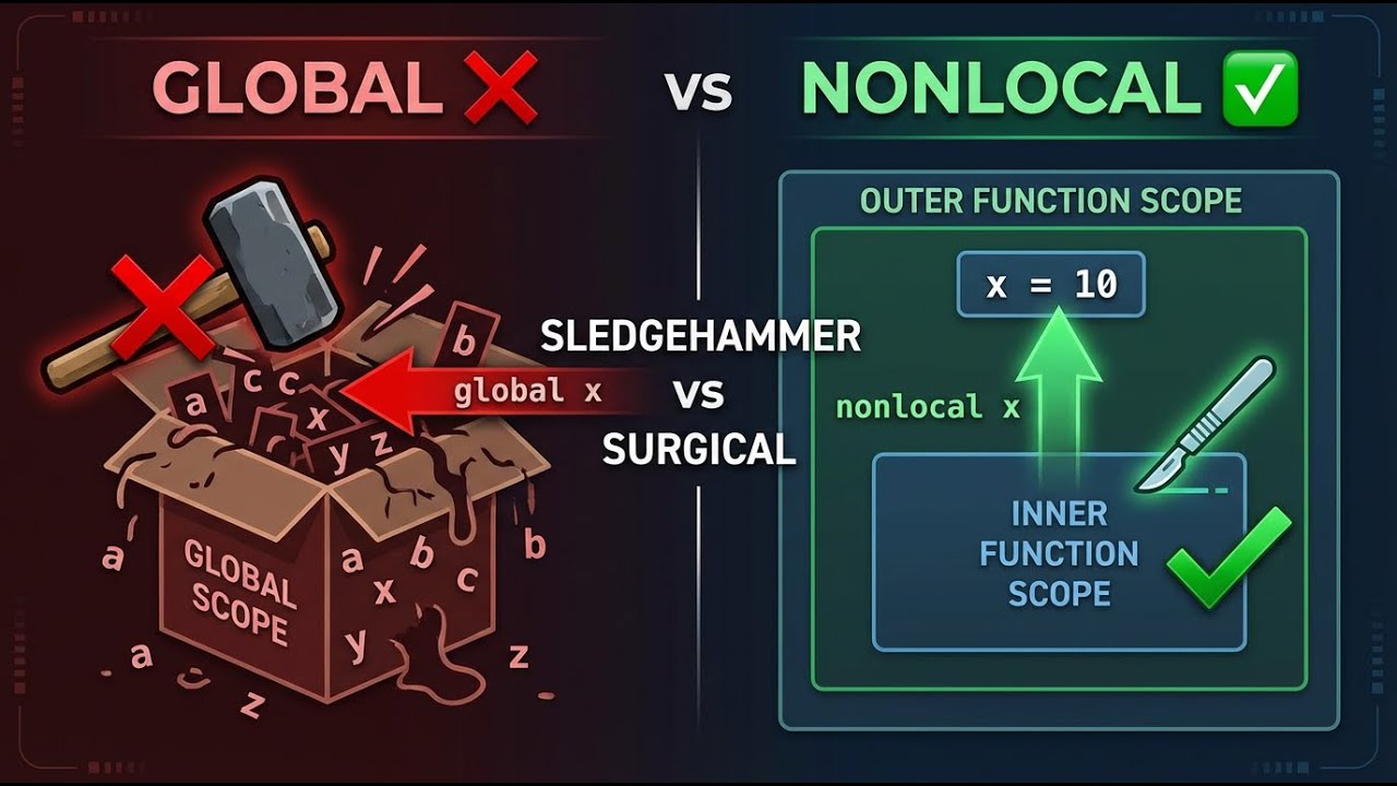 global vs nonlocal in Python (Huge Difference Explained)