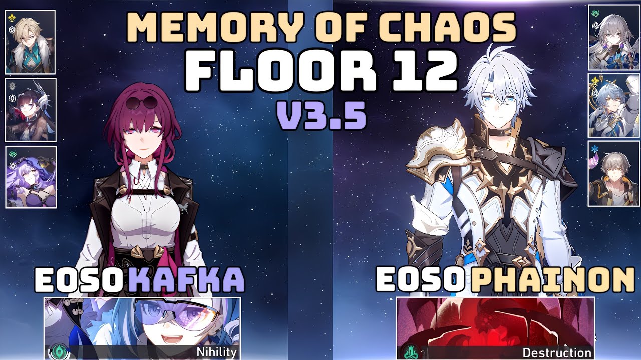 E0S0 Kafka Triple DoT & E0S0 Phainon | Memory of Chaos Floor 12 3 Stars | Honkai: Star Rail
