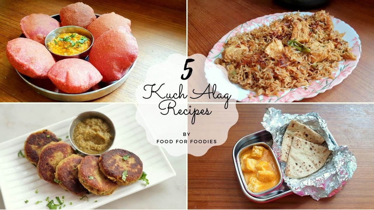 5 Easy Recipes | Aloo poori | Paneer Biryani in Cooker | Kathel ke Kabab| | Sprout Chilla | 5 min