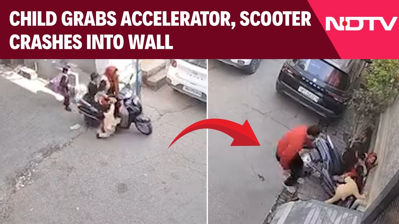 Muzaffarnagar: CCTV Captures Terrifying Moment As Child Sends Scooter Racing Off