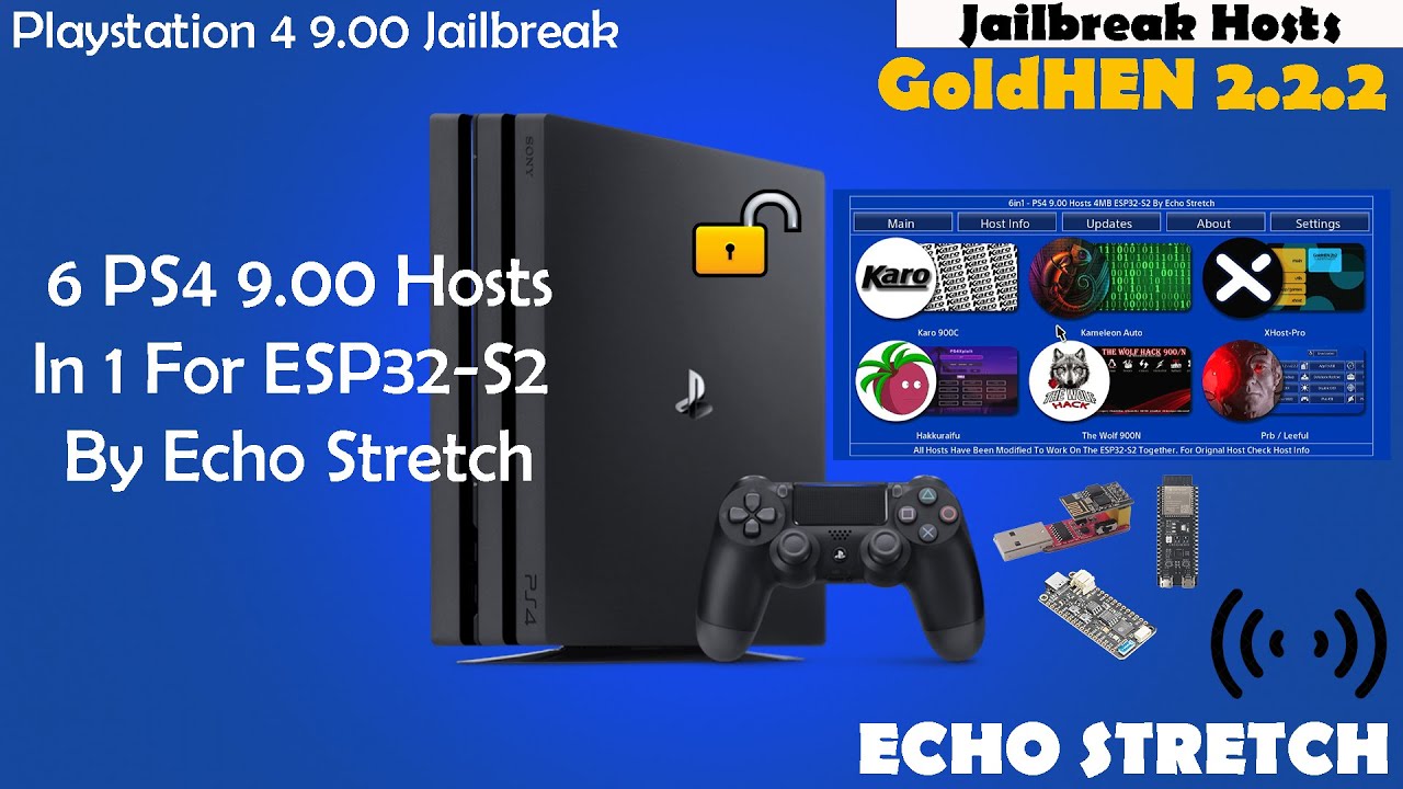 6 PS4 9.00 Hosts In 1 For ESP32-S2 And ESP8266 By Echo Stretch