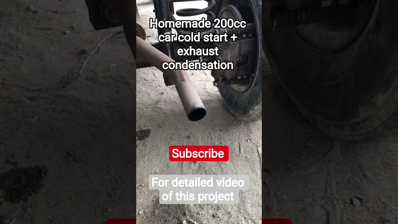 Cold start of our 200cc homemade car 