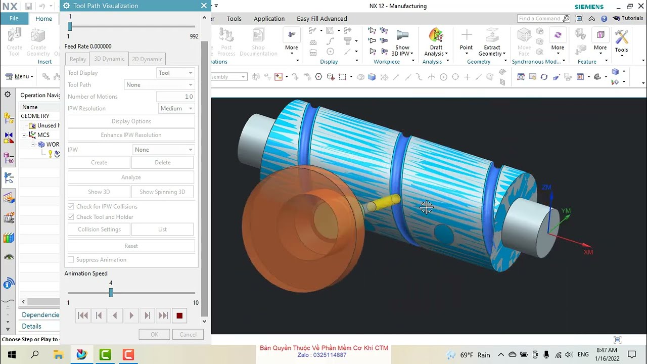 Variable Contour in NX CAM #  NX CAM 4 AXIS