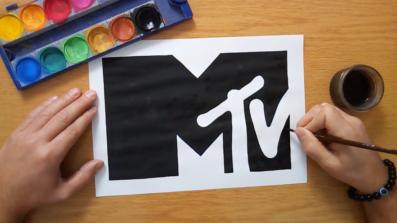 How to draw an MTV logo 2021 - MTV logo flat version