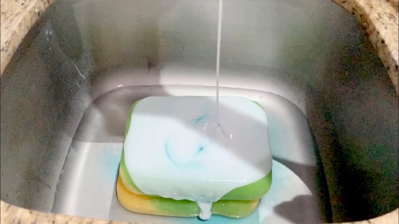 🚰Kitchen Sink: 🧺Laundry Detergent + 🍽Dish Soap - sponge ASMR