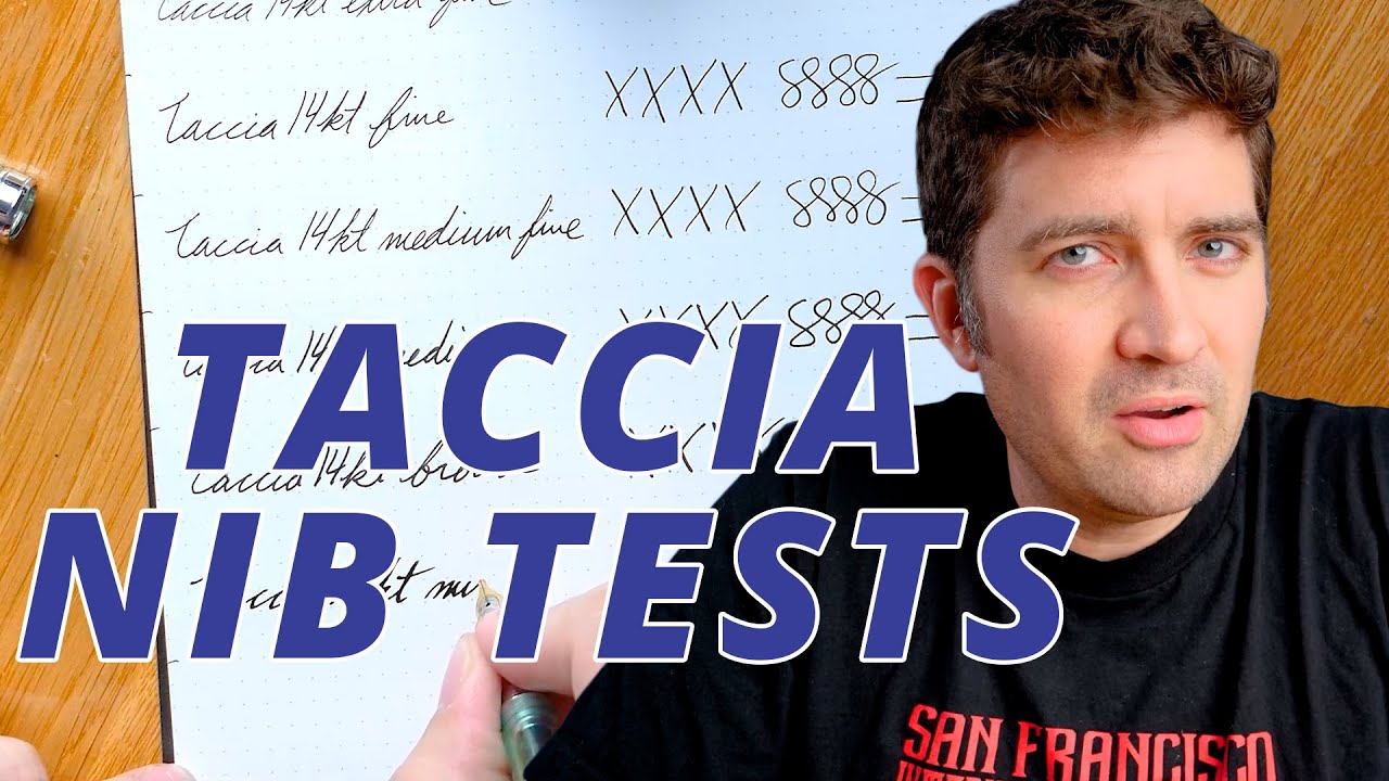 Brian Goulet Writes With ALL 11 Taccia Steel and Gold Fountain Pen Nibs!