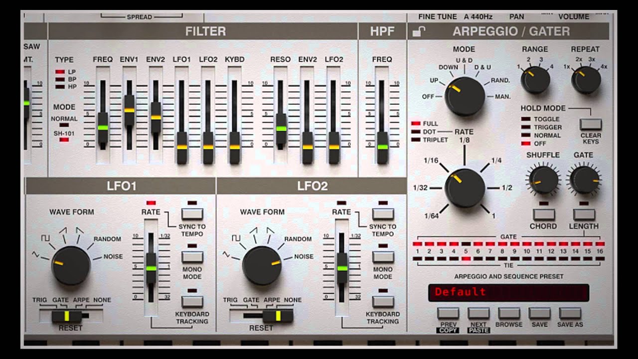 LuSH-101 - Basic usage - Arpeggiator