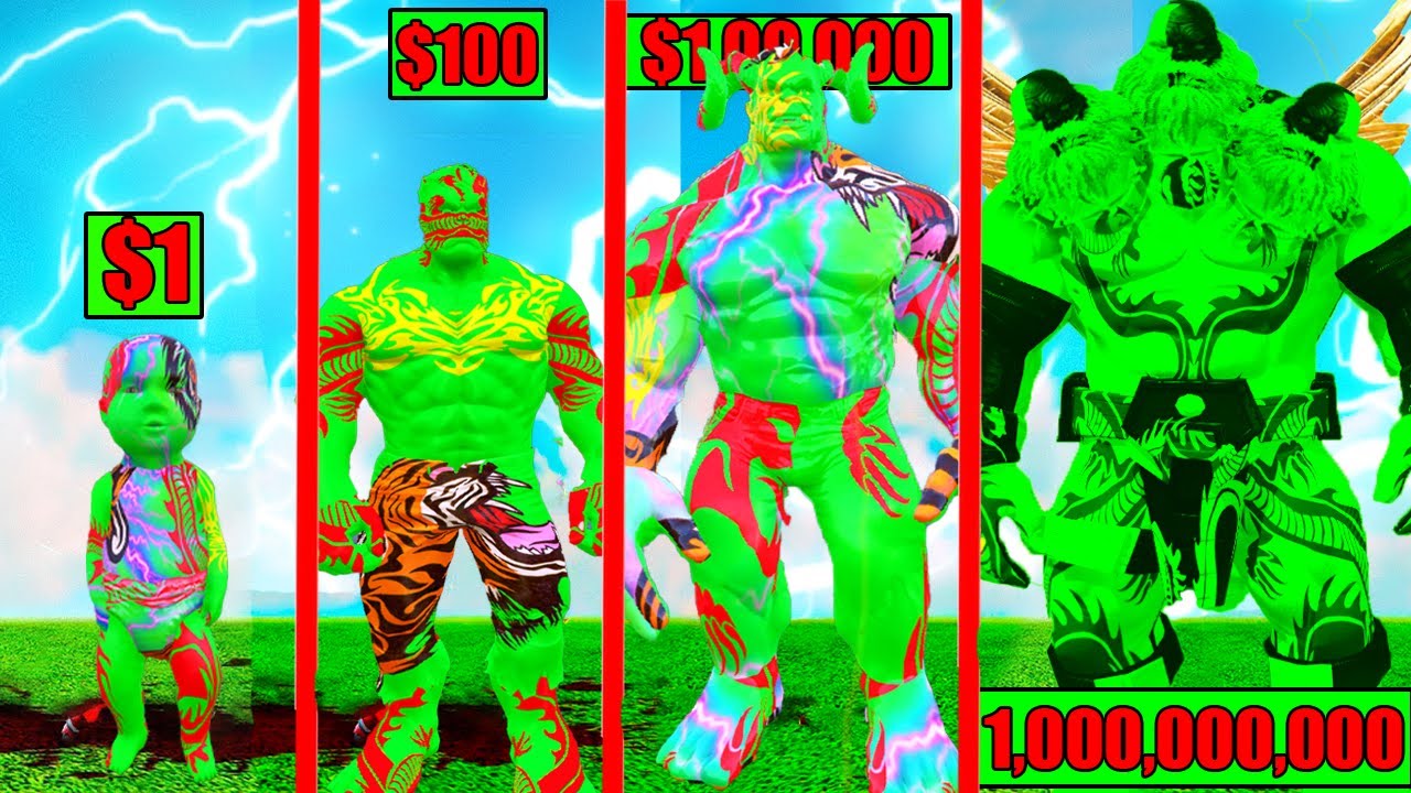 $1 GREEN HULK SUIT to $1,000,000,000 GREEN HULK SUIT in GTA 5!