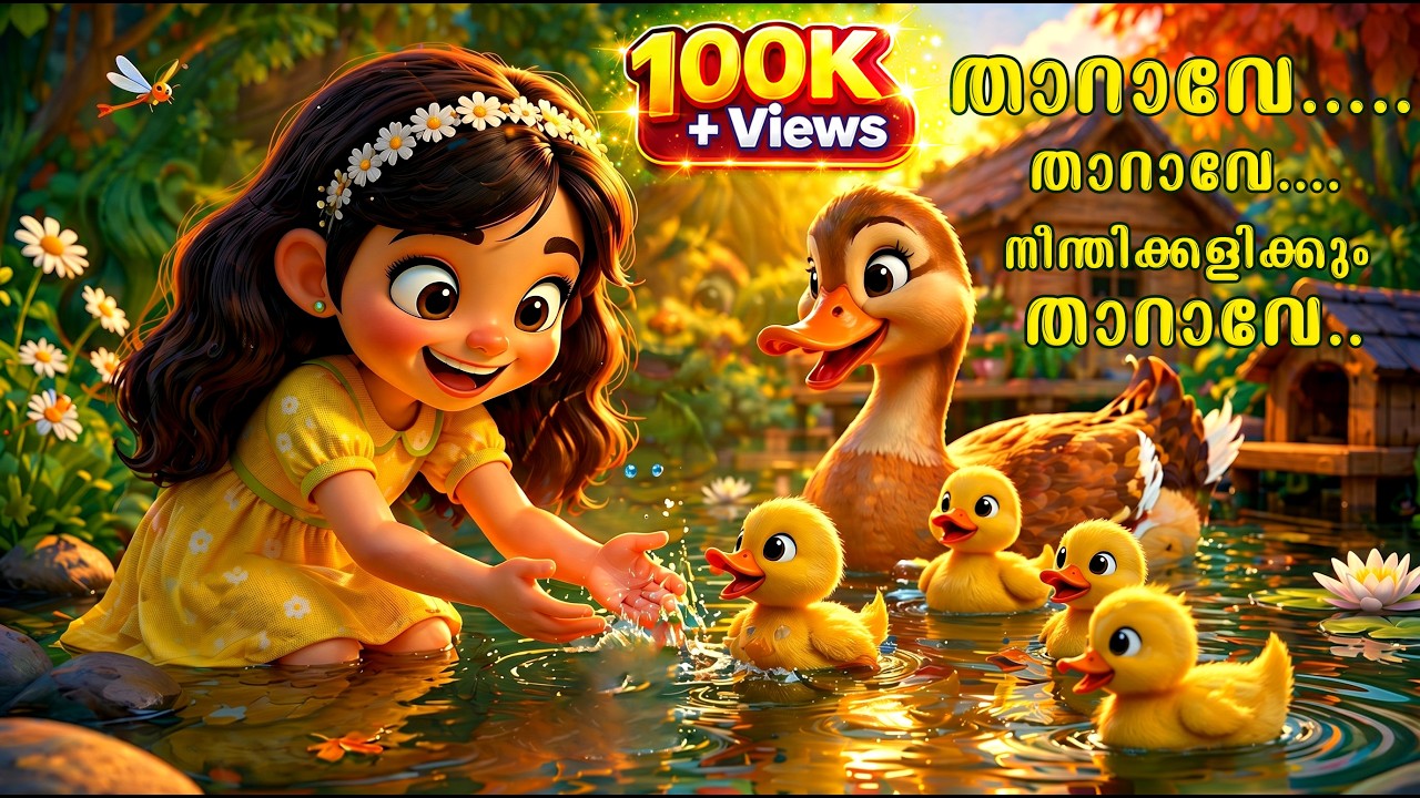 താറാവേ താറാവേ | Tharave Tharave | Duck Rhymes | Malayalam Kids Cartoon Song | Kids Videos