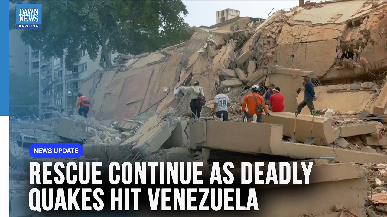 WATCH: Rescue Operations Continue After Deadly Quakes Hit Venezuela | Dawn News English