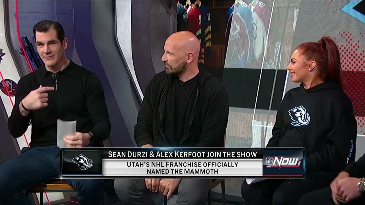 Sean Durzi and Alex Kerfoot join to discuss Utah Mammoth, blind rank mascot names.
