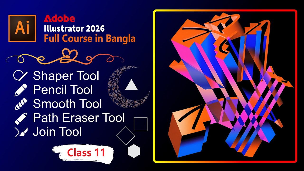 How to use shaper tool in adobe illustrator 2026 | Adobe Illustrator for Beginners | Class 11