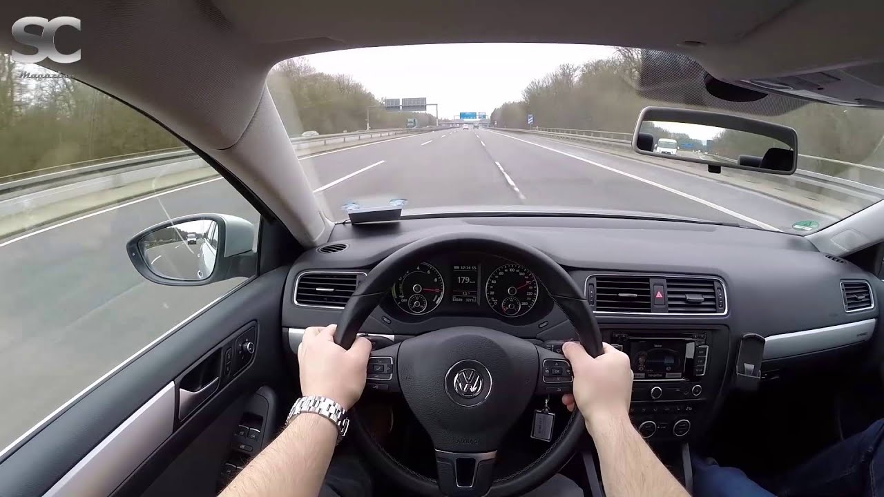 VW Jetta 1.4 TSI Hybrid (2014) on German Autobahn - POV Top Speed Drive