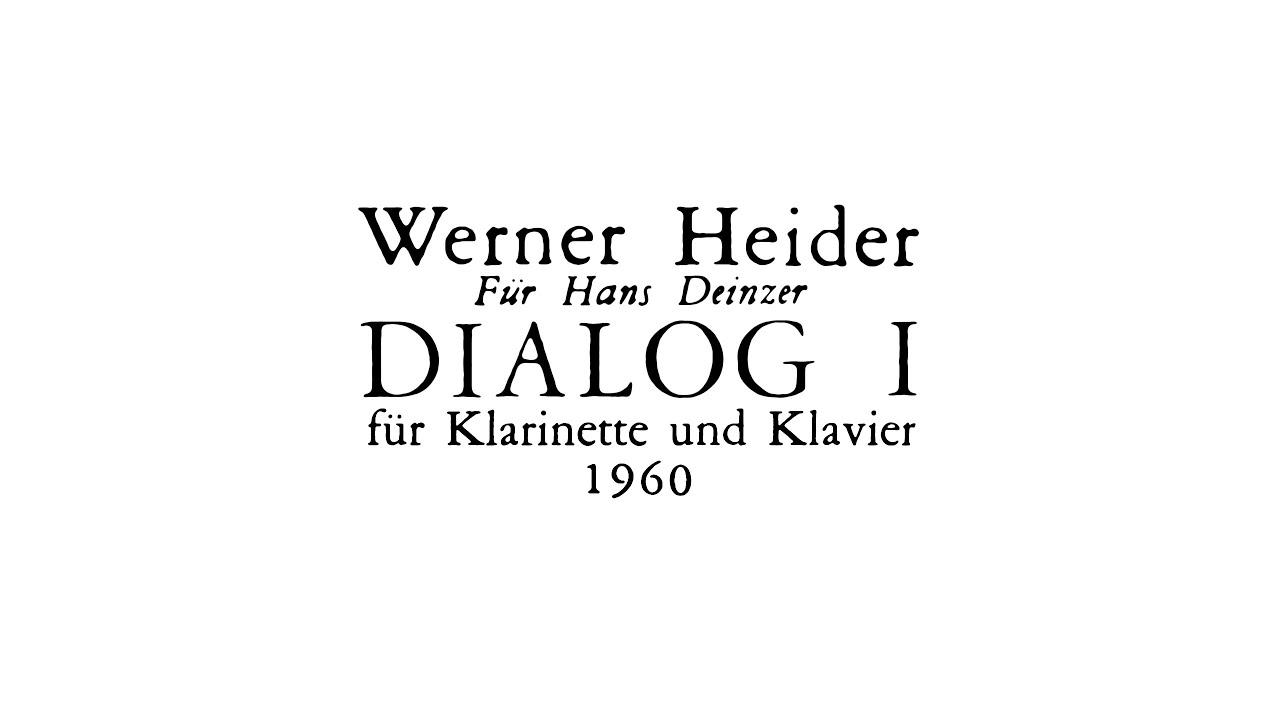 Werner Heider - Dialog I (1960) [with score]