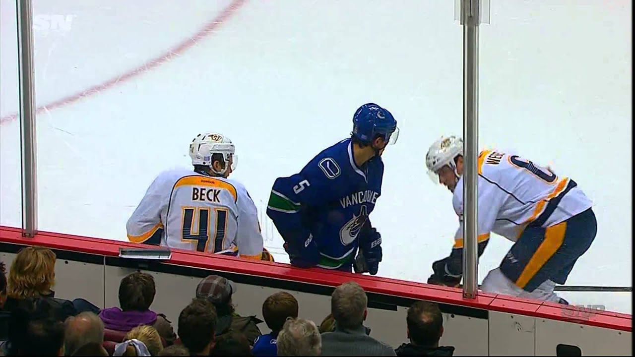 Luca Sbisa Destroys Taylor Beck, Fights Weber 11/02/14 [HD]
