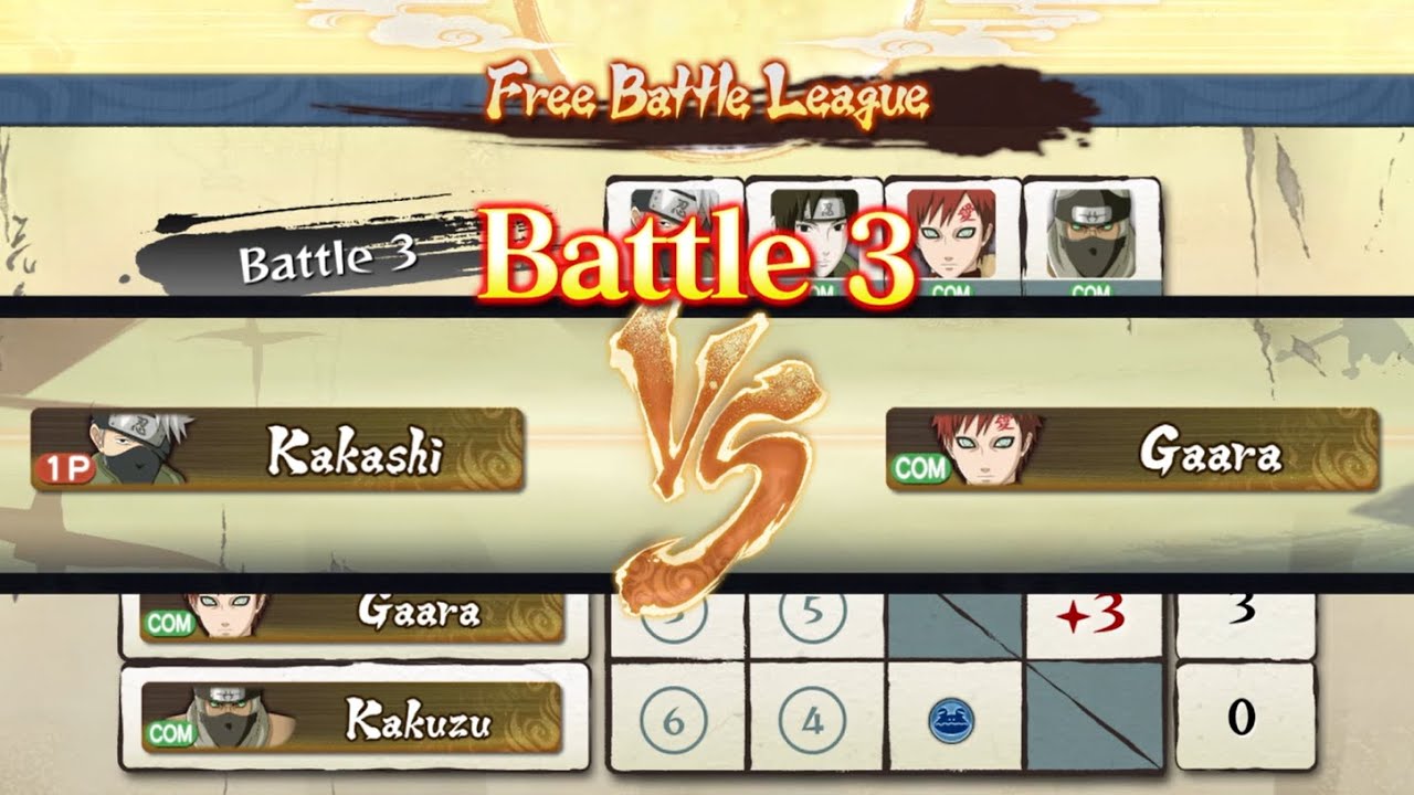 Kakashi Hatake vs Gaara Free Battle League