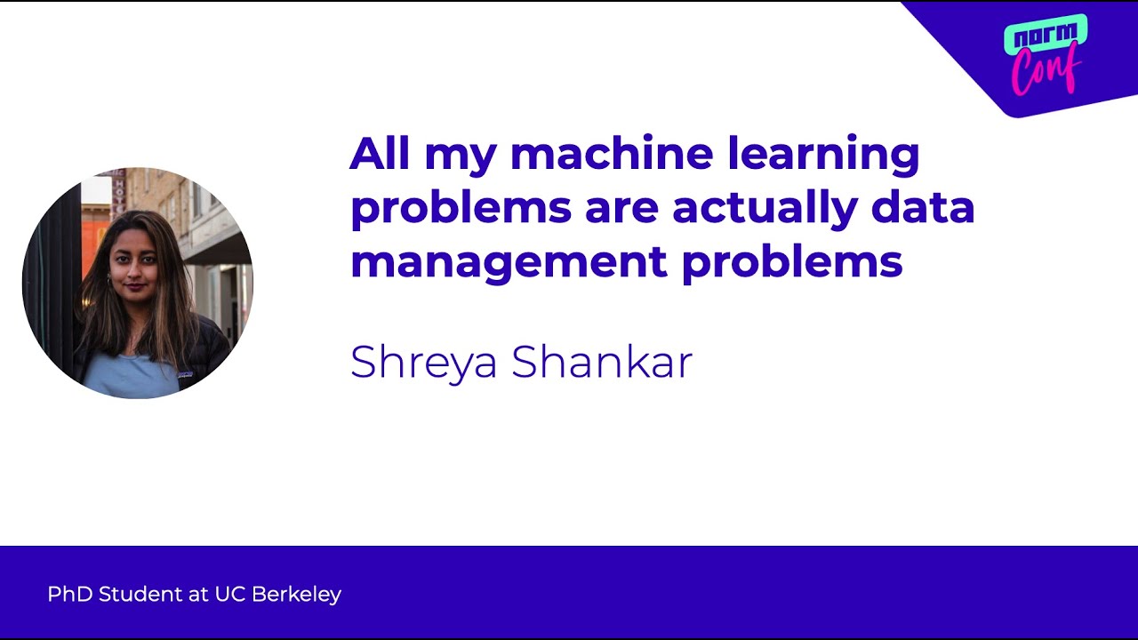 All my machine learning problems are actually data management problems - Shreya Shankar