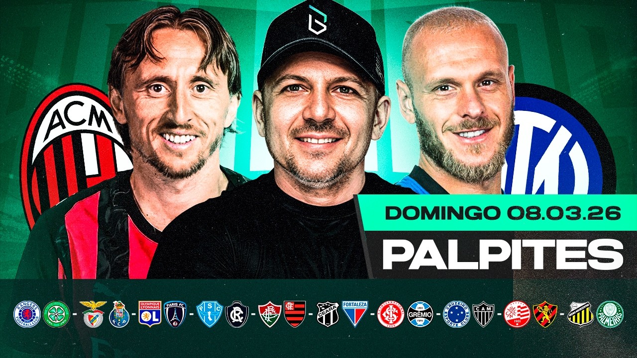 PALPITES DE FUTEBOL PARA O DIA 08 03 2026 (DOMINGO) | Boleiros Tips