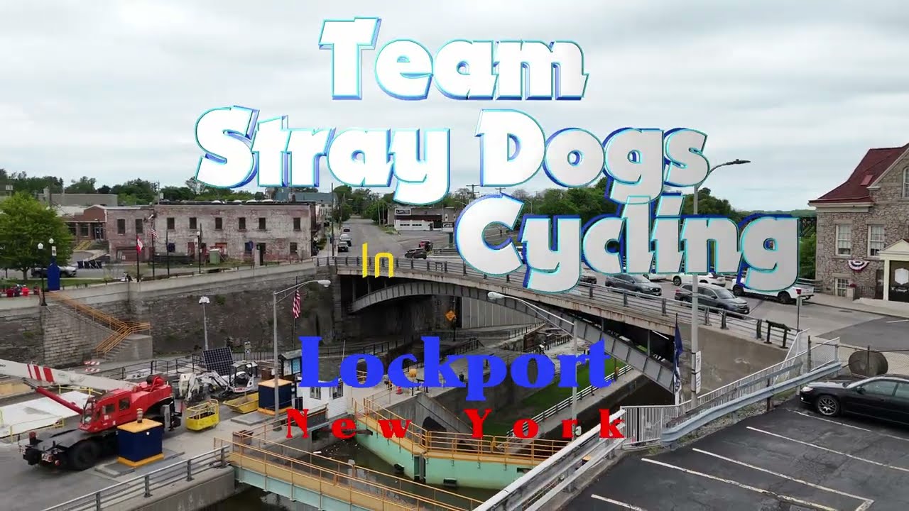 Lockport, New York. Locks in Use. Erie Canal Trail. Stray Dogs Cycling Team rolls Through, May 2025