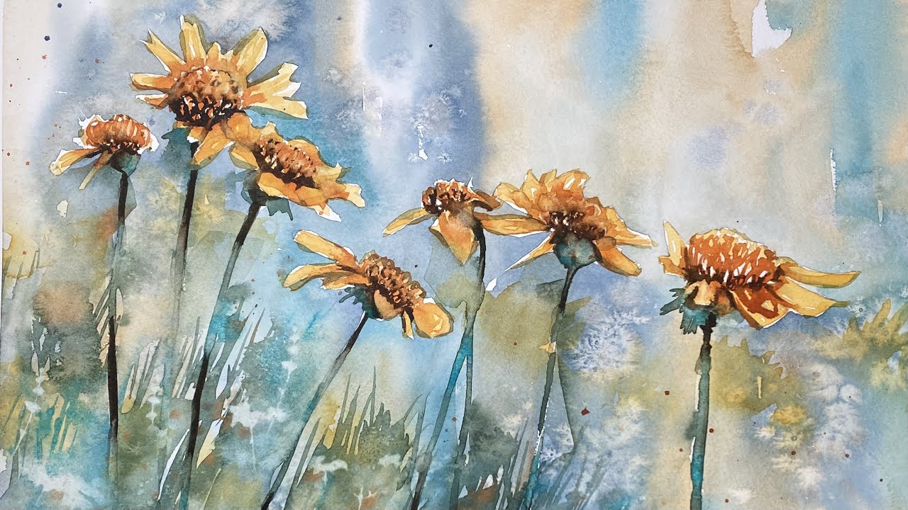 Relaxing Watercolor Wildflowers