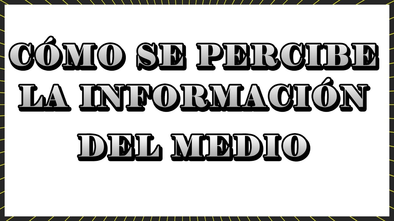C&Oacute;MO SE PERCIBE LA INFORMACI&Oacute;N DEL MEDIO/MICHAEL NAZARENO