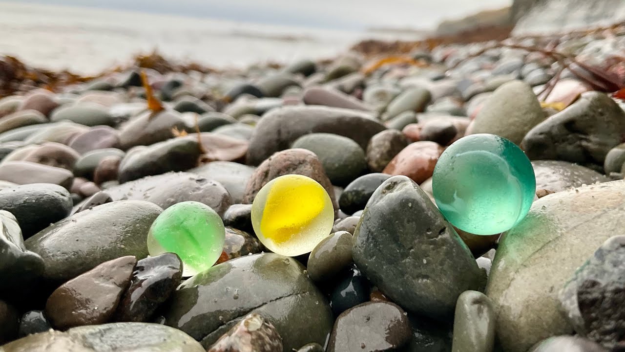 Some Beautiful Sea Glass & Marbles In A Wonderful Welcome Back To The Beach In Search Of Treasures!
