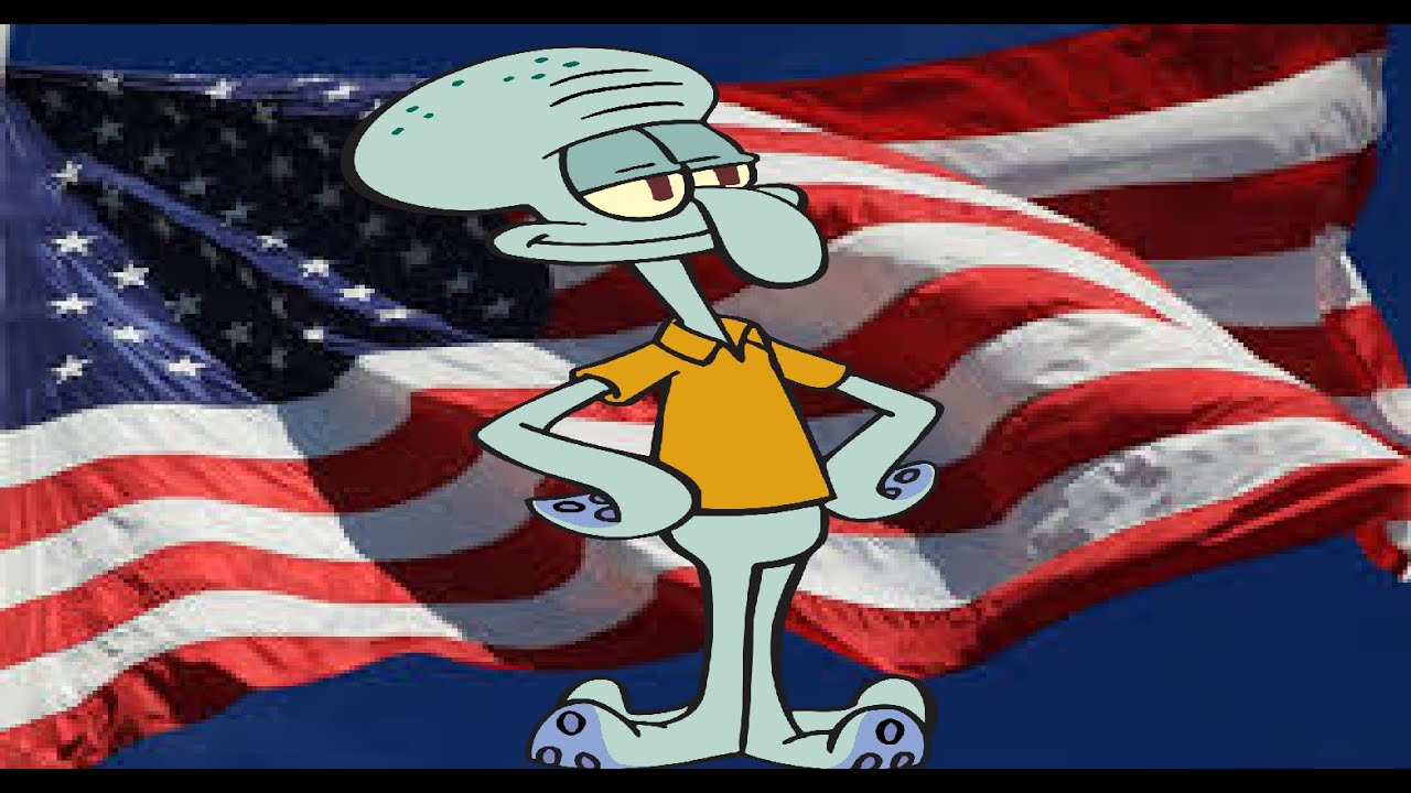 true american hero Squidward Q. Tentacles fights on the frontlines to defend bikini bottom