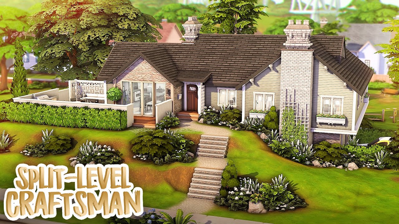 Двухуровневый дом для семьи мастеров на 4 персонажа 💚 | The Sims 4 Быстрая постройка