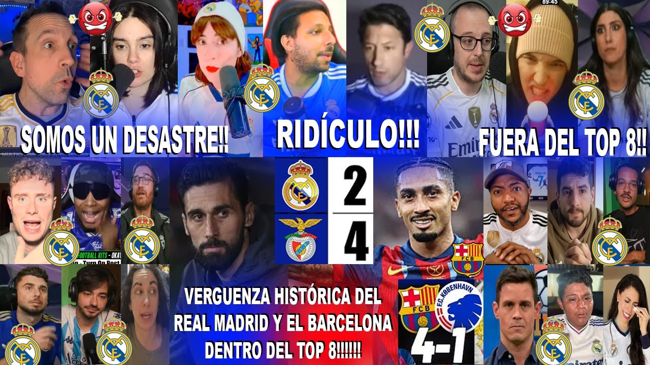 MADRIDISTAS FURIOSOS CON LA VERGUENZA HISTÓRICA DEL BENFICA 4-2 REAL MADRID Y BARÇA 4-1 COPENHAGUE