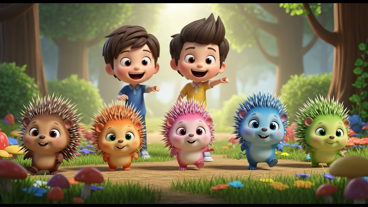 Cinco Ouriços Cacheiros Prick Prick 🦔 | Canções Infantis e Rimas para Crianças