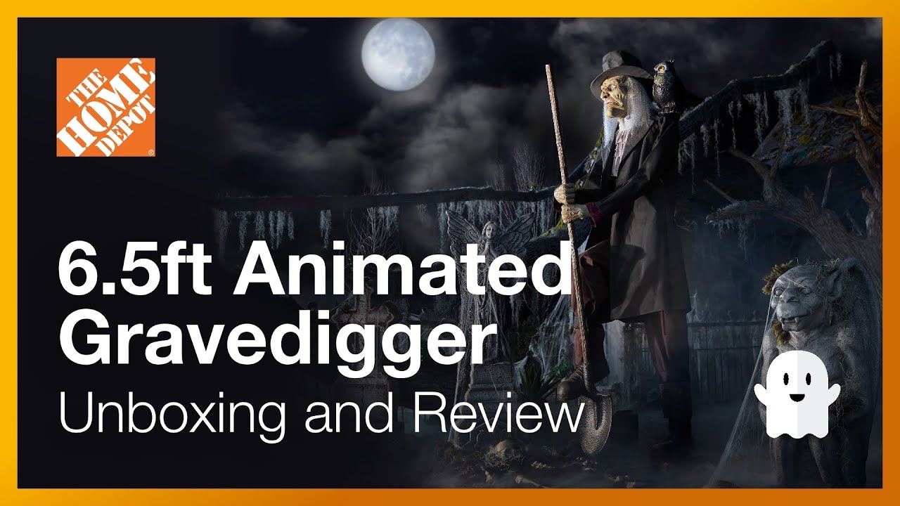 ANOTHER 6.5 ft Animated LED Gravedigger Halloween 🎃 Animatronic From Home Depot - Unboxing & Review