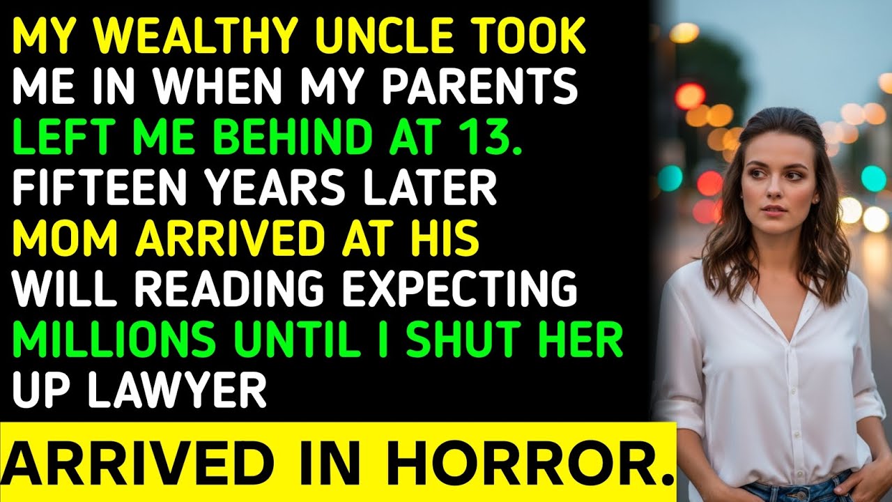 MY WEALTHY UNCLE TOOK ME IN WHEN MY PARENTS LEFT ME BEHIND AT 13. FIFTEEN YEARS LATER MOM ARRIVE... 