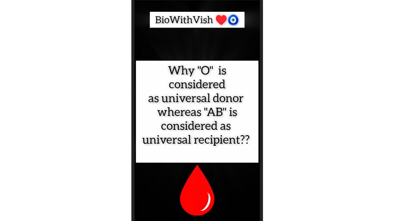 Universal donor??Universal recipient?? #biowithvish #bloodgroup #donor #recipient #o #AB #bio #viral