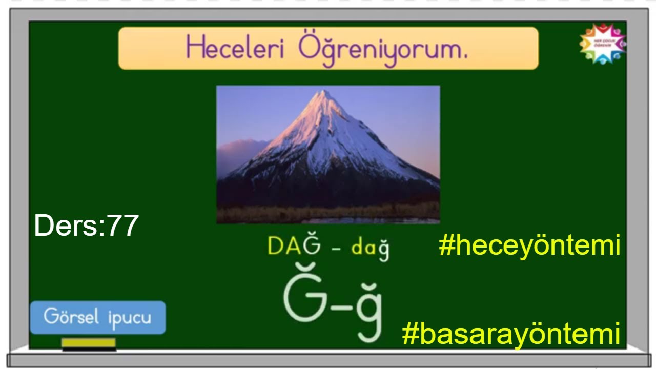 Ğ - ğ sesi okuma yazma öğretimi / (Hece yöntemi, ba sa ra yöntemi)