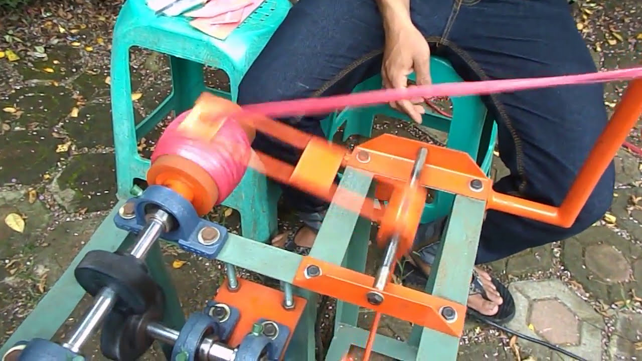 Mesin Gulung Tali Rafia | Rafia Rewinding Machine | ALAT GULUNG RAFIA | MESIN GULUNG RAPIA