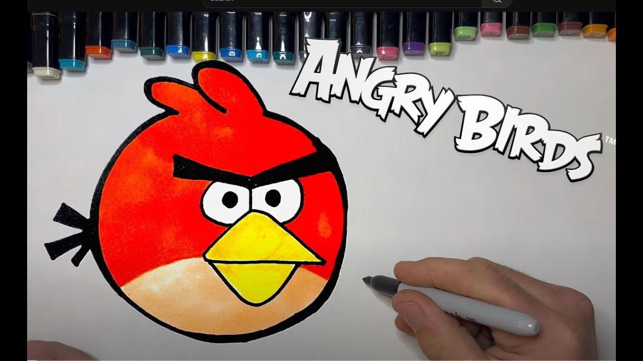 How to Draw Red from Angry Birds