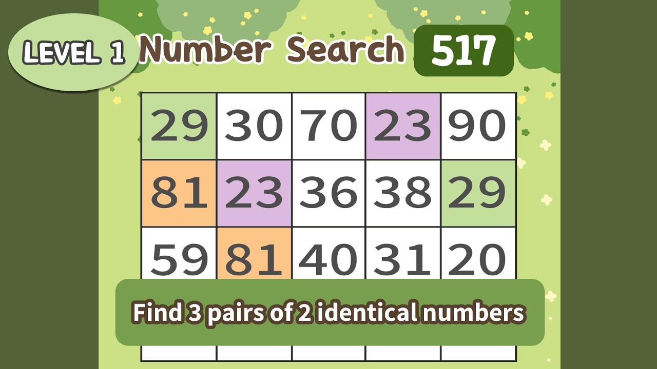 Quick Number Hunt for Brain Power   1-517